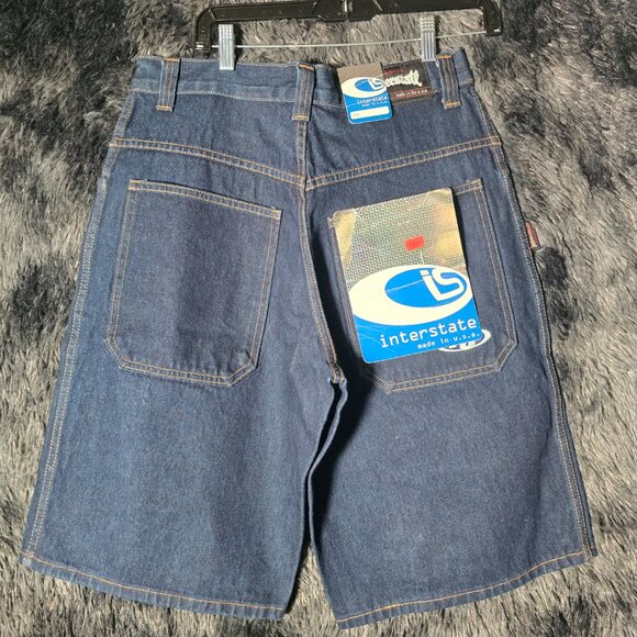 Y2K Interstate Denim Shorts Mens 32 Dark Wash Deadstock USA - Picture 9 of 11